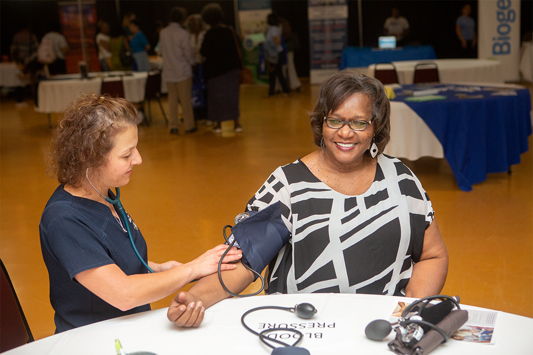 Patient receiving health check